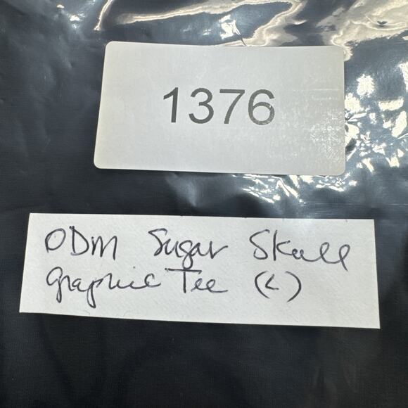 Black Goth Graphic T-Shirt L Los Muertos Sugar Skull Paisley Y2k ODM Tattoo Art - Picture 6 of 6